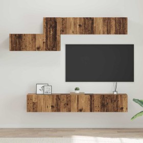Conjunto de mueble de TV 7 pcs Madera vieja 60 x 30 x 30 cm