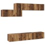 Conjunto de mueble de TV 7 pcs Madera vieja 60 x 30 x 30 cm