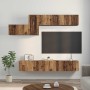 Conjunto de mueble de TV 7 pcs Madera vieja 60 x 30 x 30 cm