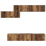 Conjunto de mueble de TV 7 pcs Madera vieja 60 x 30 x 30 cm
