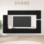 Conjunto de mueble de TV 9 pcs Roble negro Madera contrachapada