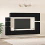 Conjunto de mueble de TV 9 pcs Roble negro Madera contrachapada