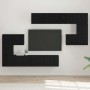 Conjunto de mueble de TV Montaje en la pared 8 pcs Roble negro