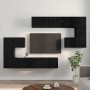 Conjunto de mueble de TV Montaje en la pared 8 pcs Roble negro