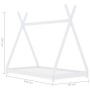 Estructura de cama infantil madera maciza pino blanco 80x160 cm
