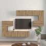 Conjunto de mueble de TV 8 pcs Roble artisan