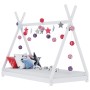 Estructura de cama infantil madera maciza pino blanca 90x200 cm