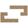 Conjunto de mueble de TV 8 pcs Roble artisan
