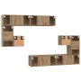 Conjunto de mueble de TV 8 pcs Roble artisan