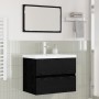 Juego de muebles de baño 3 pcs Roble negro 60 x 38.5 x 45 cm