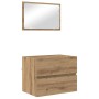 Juego de muebles de baño 3 pcs Roble artisan 60 x 38.5 x 45 cm