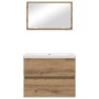 Juego de muebles de baño 3 pcs Roble artisan 60 x 38.5 x 45 cm