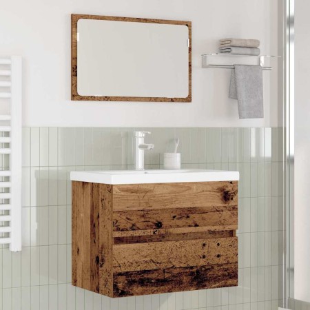 Juego de muebles de baño 3 pcs Madera vieja 60 x 38.5 x 45 cm