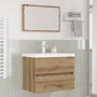 Juego de muebles de baño 3 pcs Roble negro 60 x 38.5 x 45 cm