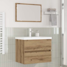 Juego de muebles de baño 3 pcs Roble negro 60 x 38.5 x 45 cm