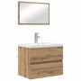 Juego de muebles de baño 3 pcs Roble negro 60 x 38.5 x 45 cm