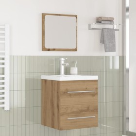Juego de muebles de baño 2 pcs Roble negro 41 x 38.5 x 48 cm
