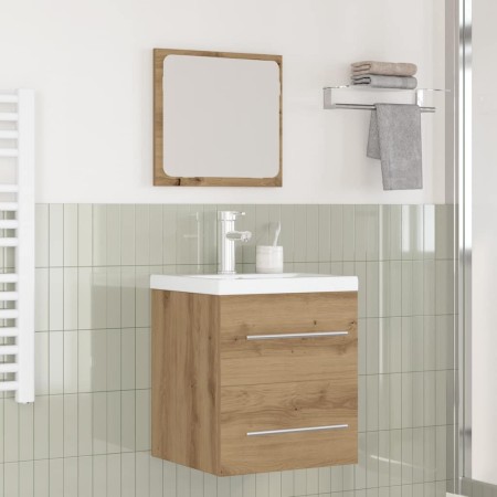 Juego de muebles de baño 2 pcs Roble negro 41 x 38.5 x 48 cm