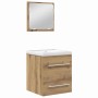 Juego de muebles de baño 2 pcs Roble negro 41 x 38.5 x 48 cm