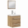 Juego de muebles de baño 2 pcs Roble negro 41 x 38.5 x 48 cm