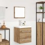 Juego de muebles de baño 2 pcs Roble negro 41 x 38.5 x 48 cm