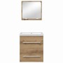 Juego de muebles de baño 2 pcs Roble negro 41 x 38.5 x 48 cm