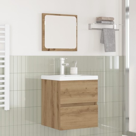 Juego de muebles de baño 3 pcs Roble Negro y Blanco Estándar