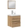 Juego de muebles de baño 3 pcs Roble Negro y Blanco Estándar