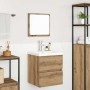 Juego de muebles de baño 3 pcs Roble Negro y Blanco Estándar