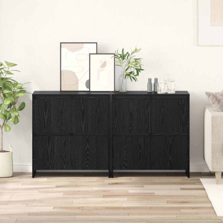 Tableros Lateral 2 pcs Roble negro 70 x 41 x 75 cm
