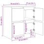 Tableros Lateral 2 pcs Roble artisan 70 x 41 x 75 cm