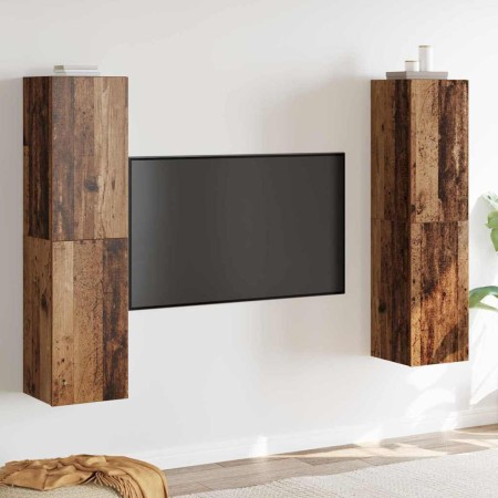 Conjunto de Muebles para Televisión 4 pcs Madera vieja