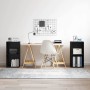 Conjunto de mueble de TV 2 pcs Roble Negro Madera contrachapada