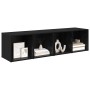 Conjunto de mueble de TV 2 pcs Roble Negro Madera contrachapada