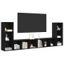 Gabinete de TV 4 pcs Roble negro 37 x 35 x 107.5 cm