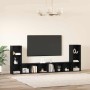 Gabinete de TV 4 pcs Roble negro 37 x 35 x 107.5 cm