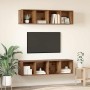 Conjunto de mueble de TV 2 pcs Madera vieja 37 x 37 x 142.5 cm