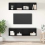 Conjunto de mueble de TV 2 pcs Roble negro 37 x 37 x 142.5 cm