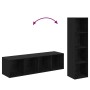 Conjunto de mueble de TV 2 pcs Roble negro 37 x 37 x 142.5 cm