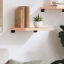 Estante de pared madera maciza roble sin tratar 40x40x(2-4) cm