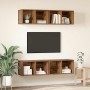 Mueble de TV de Pared 4 pcs Madera antigua 37 x 37 x 72 cm