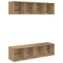 Mueble de TV de Pared 4 pcs Roble artisan 37 x 37 x 72 cm