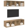 Mueble de TV de Pared 4 pcs Roble artisan 37 x 37 x 72 cm