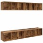 Mueble de TV de Pared 4 pcs Madera vieja 37 x 37 x 107.5 cm