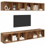 Mueble de TV de Pared 4 pcs Madera vieja 37 x 37 x 107.5 cm