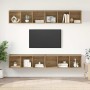 Mueble de TV de Pared 4 pcs Roble artisan 37 x 37 x 107.5 cm