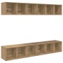 Mueble de TV de Pared 4 pcs Roble artisan 37 x 37 x 107.5 cm