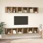Mueble de TV de Pared 4 pcs Roble artisan 37 x 37 x 107.5 cm