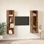 Gabinete de TV 2 pcs Marrón 37 x 37 x 142.5 cm