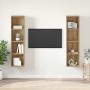 Gabinete de TV 2 pcs Marrón 37 x 37 x 142.5 cm